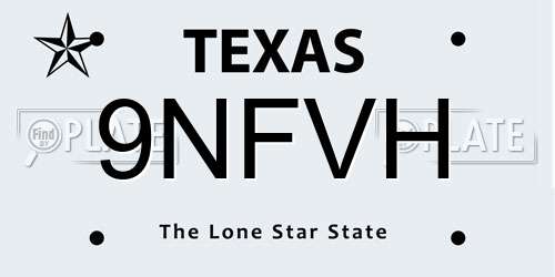 9NFVH Texas License Plate