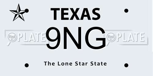9NG Texas License Plate