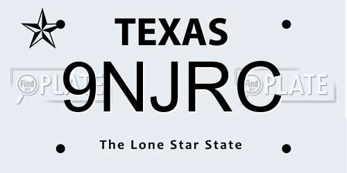 9NJRC Texas License Plate