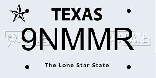 9NMMR Texas License Plate