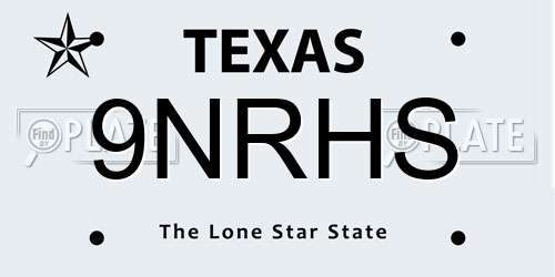 9NRHS Texas License Plate