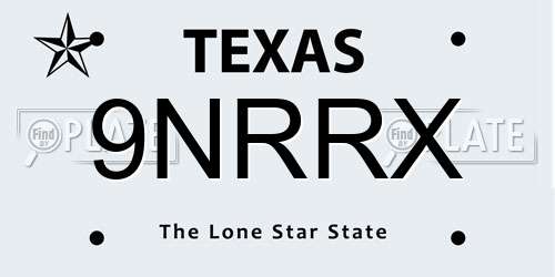 9NRRX Texas License Plate