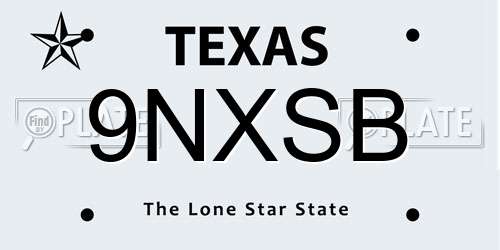 9NXSB Texas License Plate