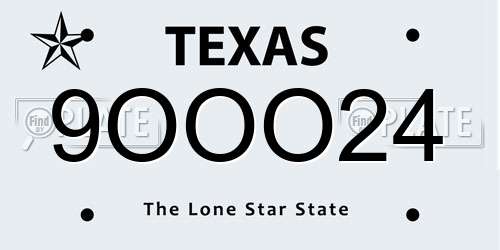 9OOO24 Texas License Plate