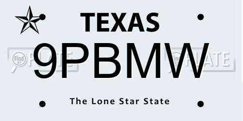 9PBMW Texas License Plate