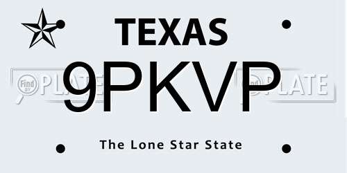 9PKVP Texas License Plate