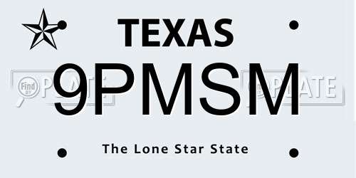 9PMSM Texas License Plate