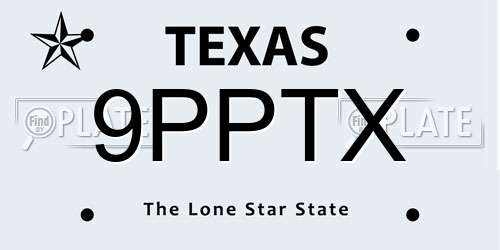 9PPTX Texas License Plate