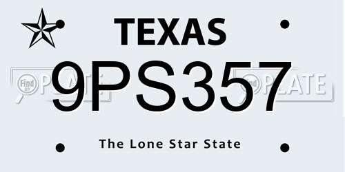 9PS357 Texas License Plate