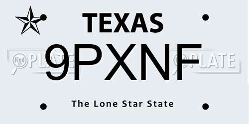 9PXNF Texas License Plate