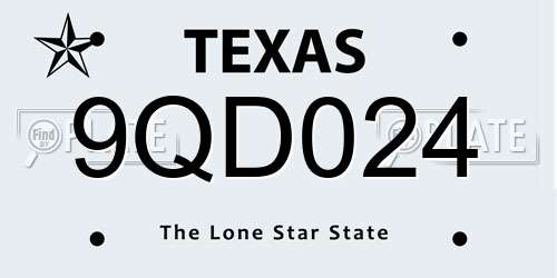 9QD024 Texas License Plate