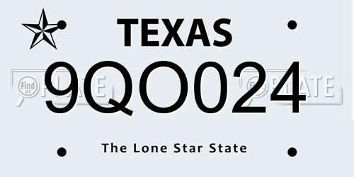 9QO024 Texas License Plate