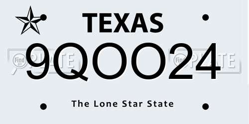 9QOO24 Texas License Plate