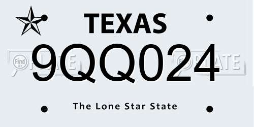 9QQ024 Texas License Plate