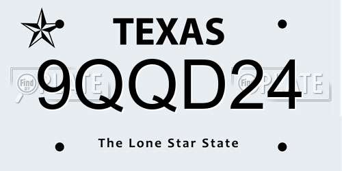 9QQD24 Texas License Plate