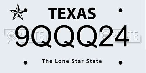 9QQQ24 Texas License Plate
