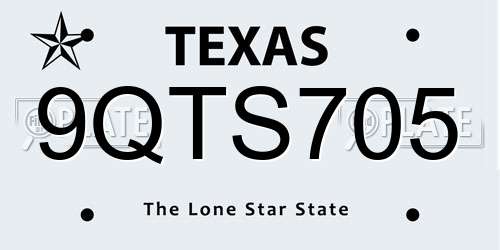 9QTS705 Texas License Plate