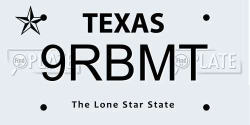 9RBMT Texas License Plate