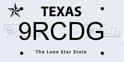 9RCDG Texas License Plate
