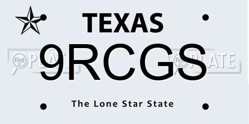 9RCGS Texas License Plate