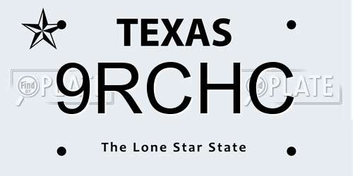 9RCHC Texas License Plate