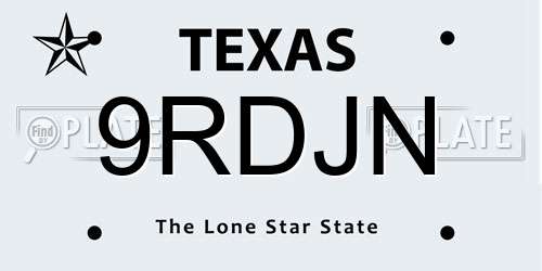 9RDJN Texas License Plate