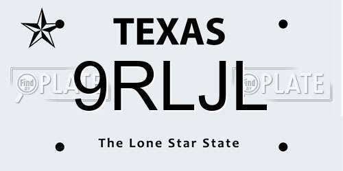 9RLJL Texas License Plate