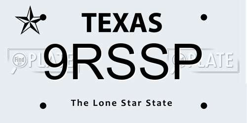 9RSSP Texas License Plate