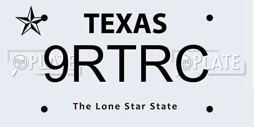 9RTRC Texas License Plate