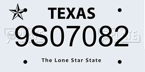 9S07082 Texas License Plate