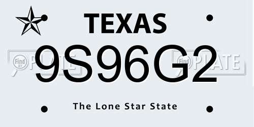 9S96G2 Texas License Plate