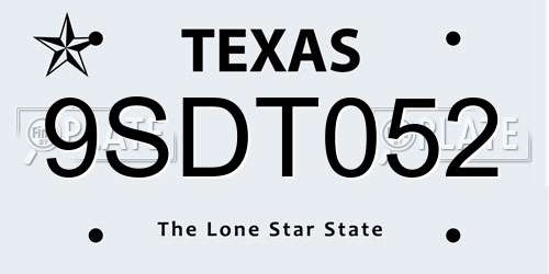 9SDT052 Texas License Plate