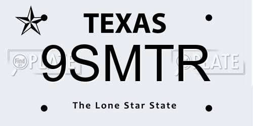 9SMTR Texas License Plate