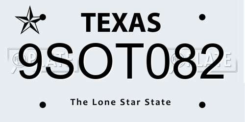9SOT082 Texas License Plate