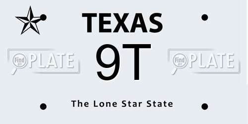 9T Texas License Plate