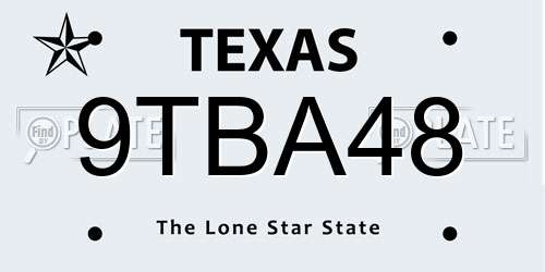 9TBA48 Texas License Plate