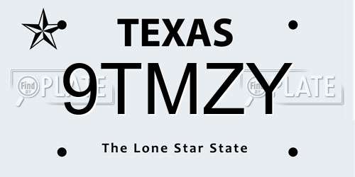 9TMZY Texas License Plate