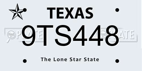 9TS448 Texas License Plate