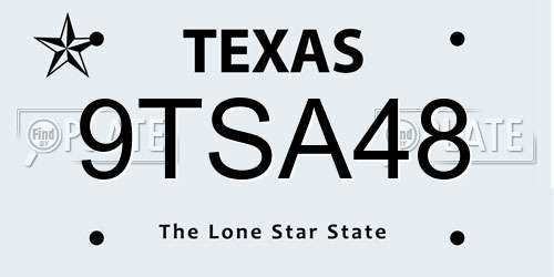 9TSA48 Texas License Plate