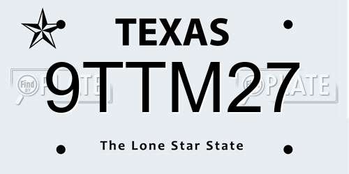 9TTM27 Texas License Plate
