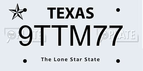 9TTM77 Texas License Plate