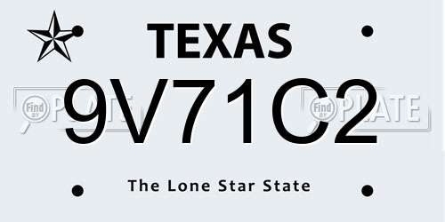 9V71C2 Texas License Plate