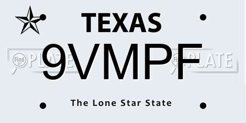 9VMPF Texas License Plate