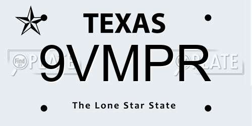 9VMPR Texas License Plate