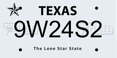9W24S2 Texas License Plate