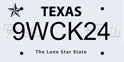 9WCK24 Texas License Plate