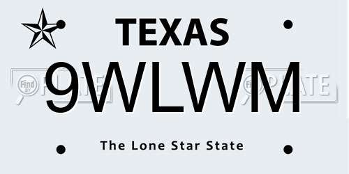 9WLWM Texas License Plate