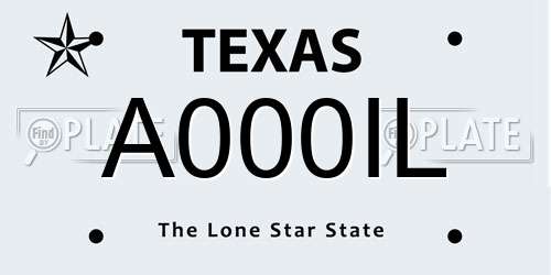 A000IL Texas License Plate