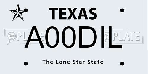 A00DIL Texas License Plate