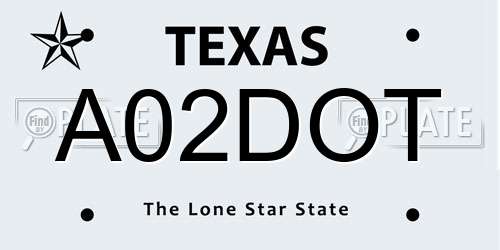 A02DOT Texas License Plate